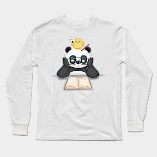 Panda Studying Hard Long Sleeve T-Shirt